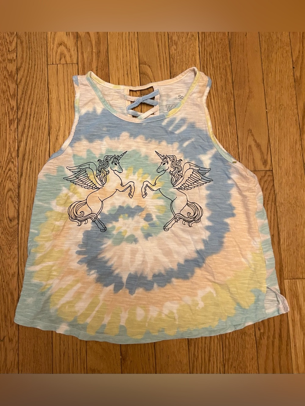 Girls SO Unicorn Pastel Tie Dye Tank Size 14 Plus